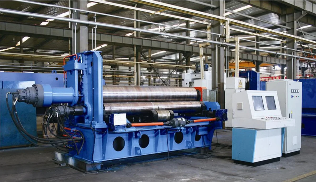 Precision 3 Roll Plate Rolling Machine equipment application at Hualu Equipment