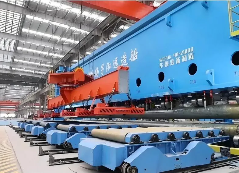 Nuclear Industry Structural Steel Heavy Plate Processing Production Line equipment application at Hualu Equipment